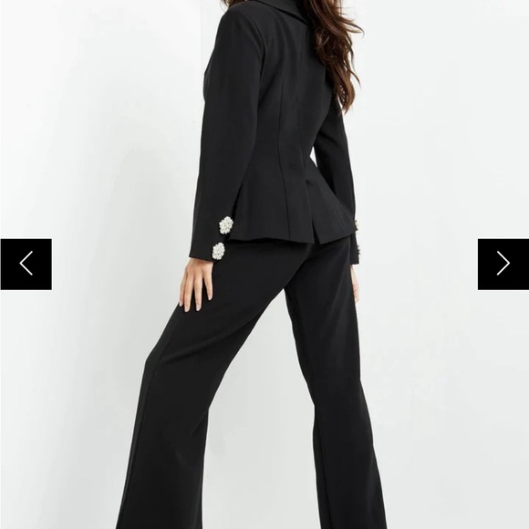 Jovani - 02637 Two Piece Deep V-Neck Pantsuit - Picture 2 of 2